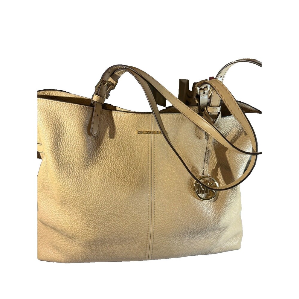 Michael Kors Lenox Large Tote Bag Leather Bisque Gold-Tone Hardware NWT